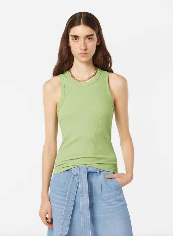 Camisole Scotch & Soda côtelée vert pistache