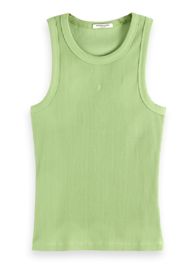Camisole Scotch & Soda côtelée vert pistache