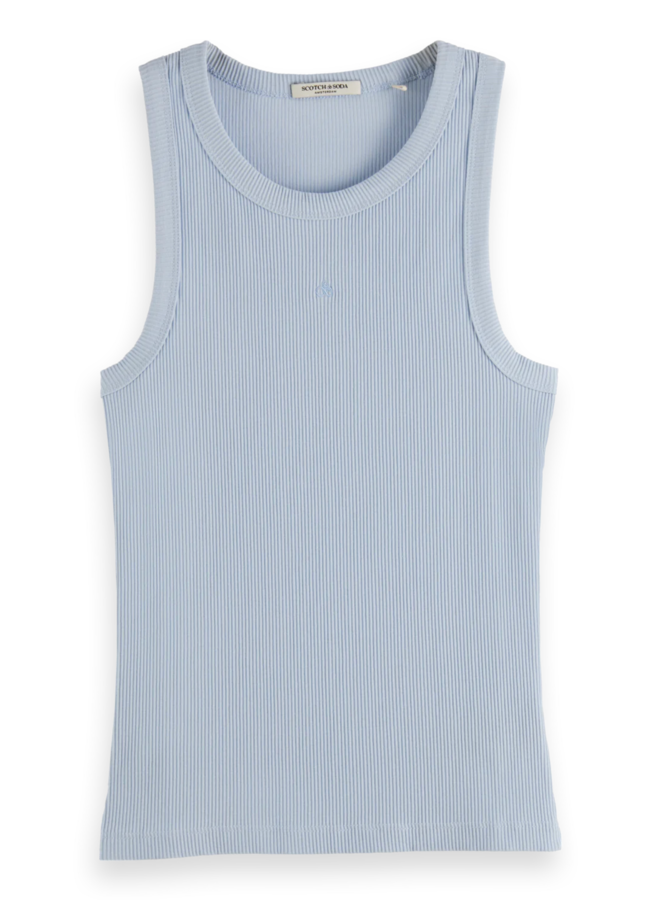 Camisole Scotch & Soda côtelée bleu pâle