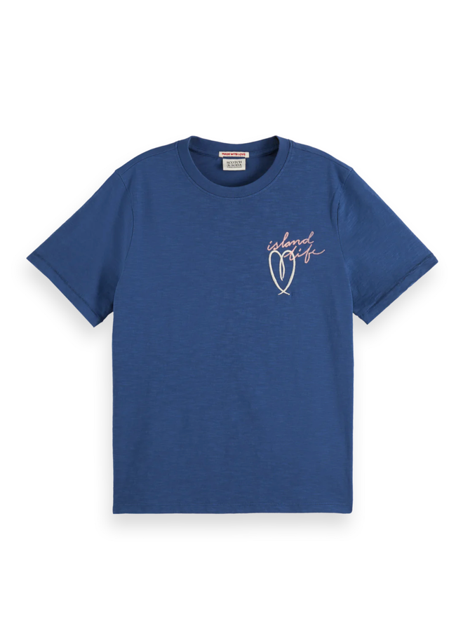 T-shirt Scotch & Soda « Island Life » bleu atlantique