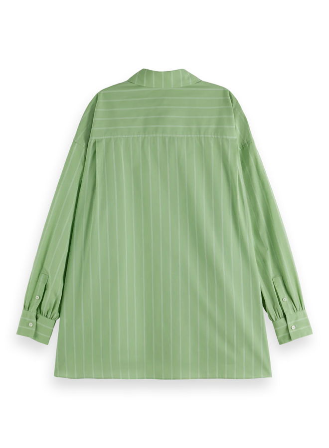 Chemise Scotch & Soda surdimensionnée vert pistache rayée écrue