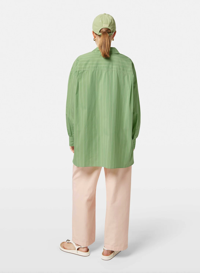 Chemise Scotch & Soda surdimensionnée vert pistache rayée écrue
