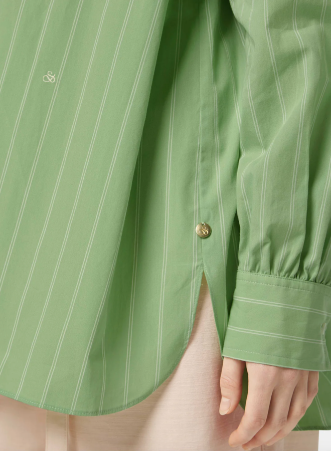 Chemise Scotch & Soda surdimensionnée vert pistache rayée écrue