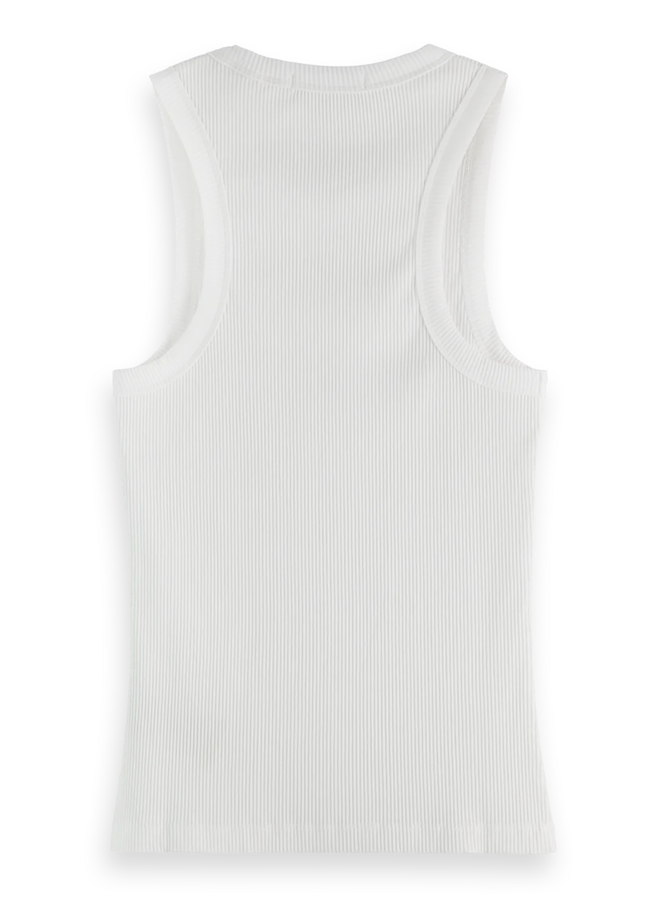 Camisole Scotch & Soda côtelée blanche