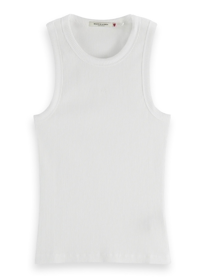 Camisole Scotch & Soda côtelée blanche