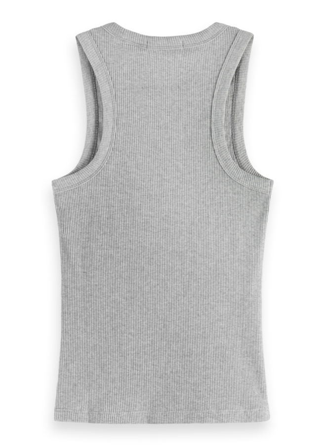 Camisole Scotch & Soda côtelée gris pâle mélange