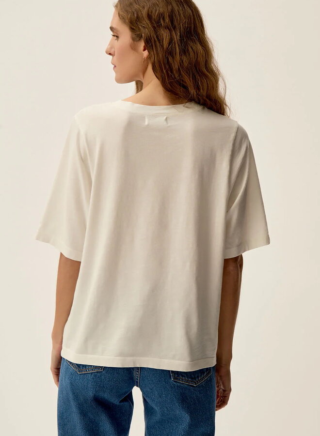 T-shirt Des Petits Hauts Zanari à col rond écru