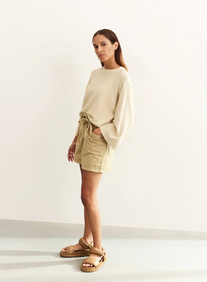 Short Yaya à taille élastique beige naturel