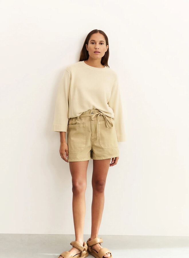 Short Yaya à taille élastique beige naturel