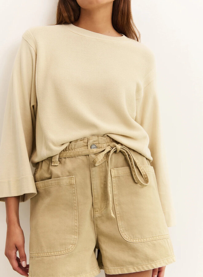Short Yaya à taille élastique beige naturel