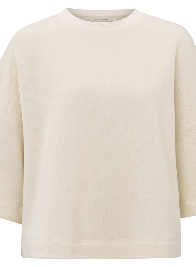 Chandail Yaya molletonné blanc crème