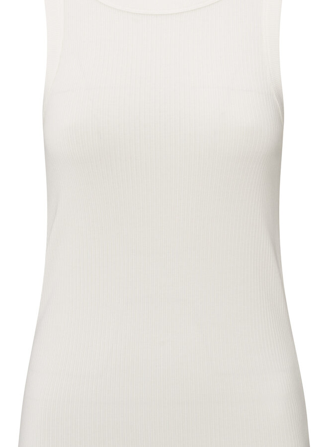 Camisole Yaya côtelée blanc crème