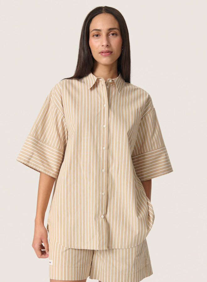 Chemise Soaked in luxury Kally beige rayée