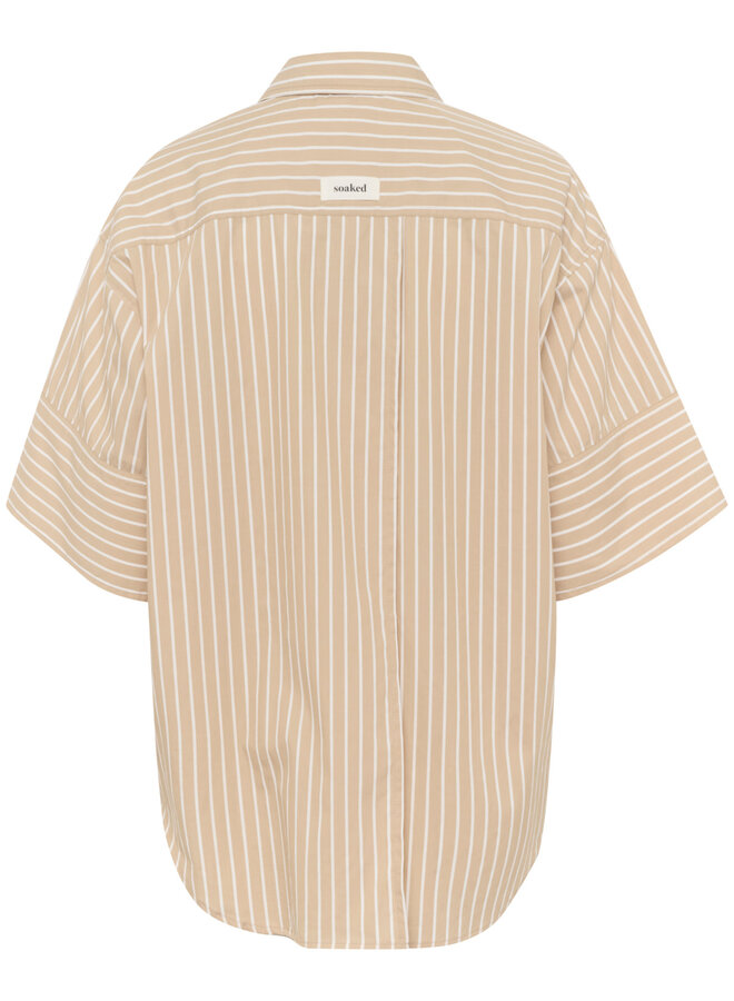 Chemise Soaked in luxury Kally beige rayée