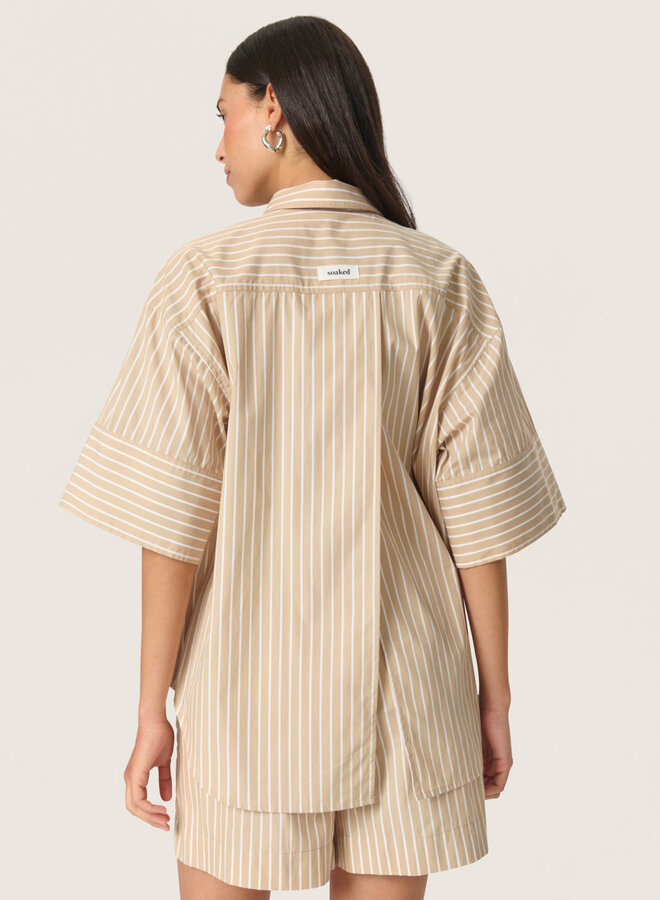 Chemise Soaked in luxury Kally beige rayée