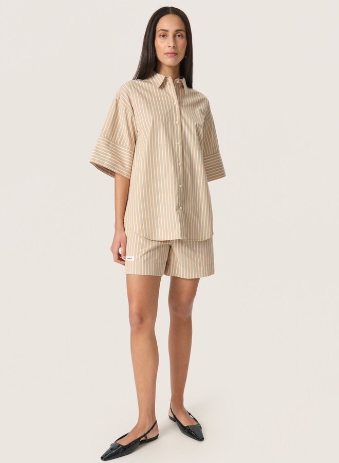 Chemise Soaked in luxury Kally beige rayée