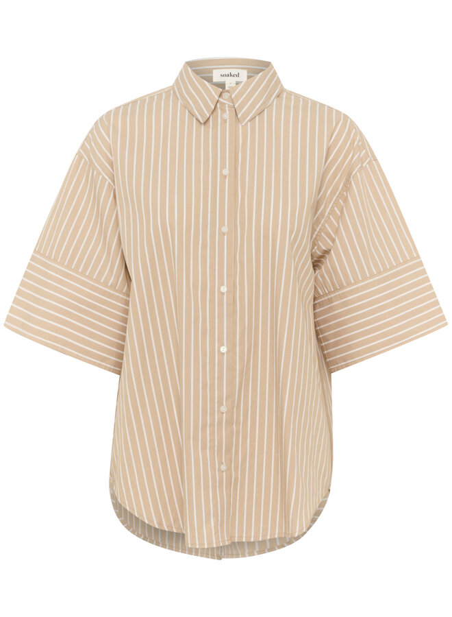 Chemise Soaked in luxury Kally beige rayée