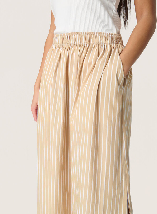 Jupe longue Soaked in luxury Kaily beige rayée