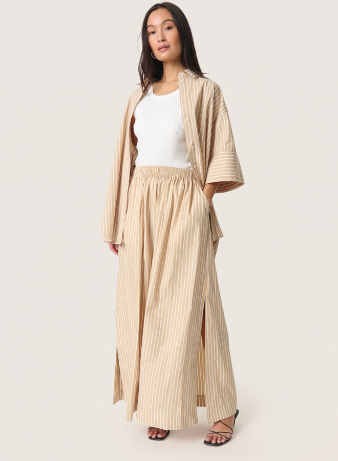 Jupe longue Soaked in luxury Kaily beige rayée