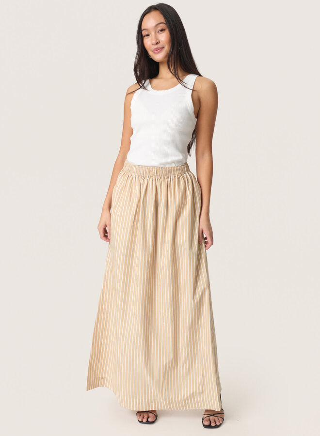 Jupe longue Soaked in luxury Kaily beige rayée