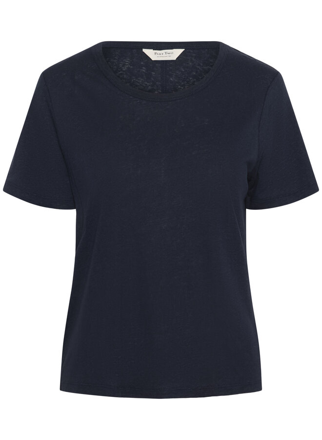 T-shirt Part Two Nacima à col rond bleu marine