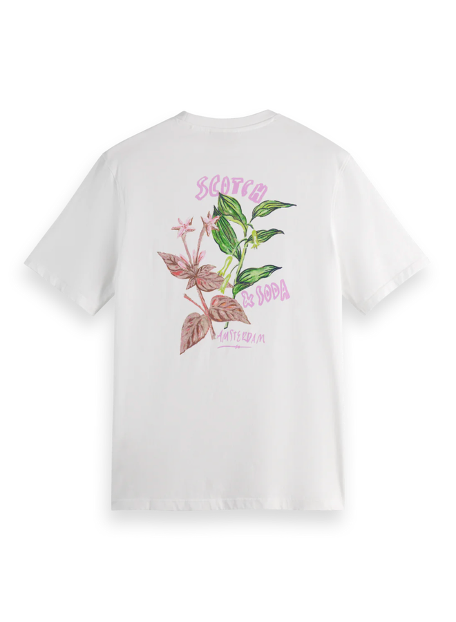 T-shirt Scotch & Soda blanc imprimé iris