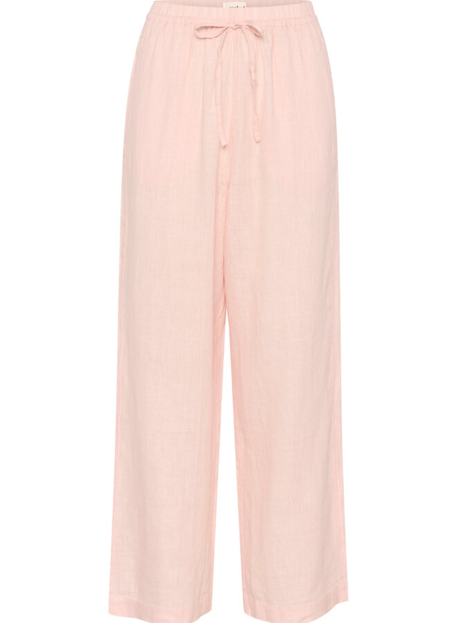 Pantalon Soaked in luxury Celian en lin rose