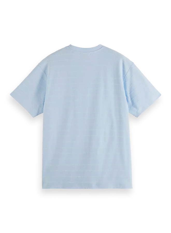 T-shirt Scotch & Soda bleu pâle rayé ton sur ton
