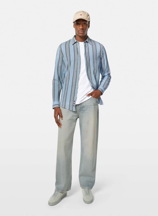 Chemise Scotch & Soda rayée bleu & beige multi