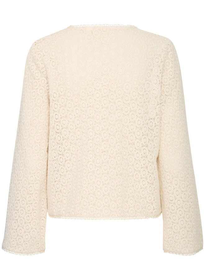 Blouse Atelier Rêve Sandra en crochet beige bouleau