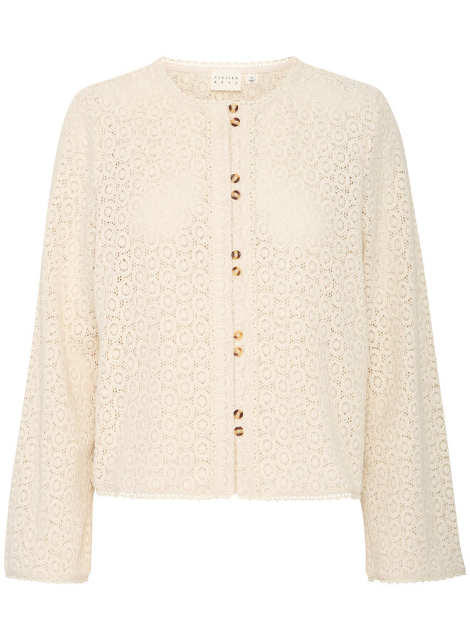 Blouse Atelier Rêve Sandra en crochet beige bouleau