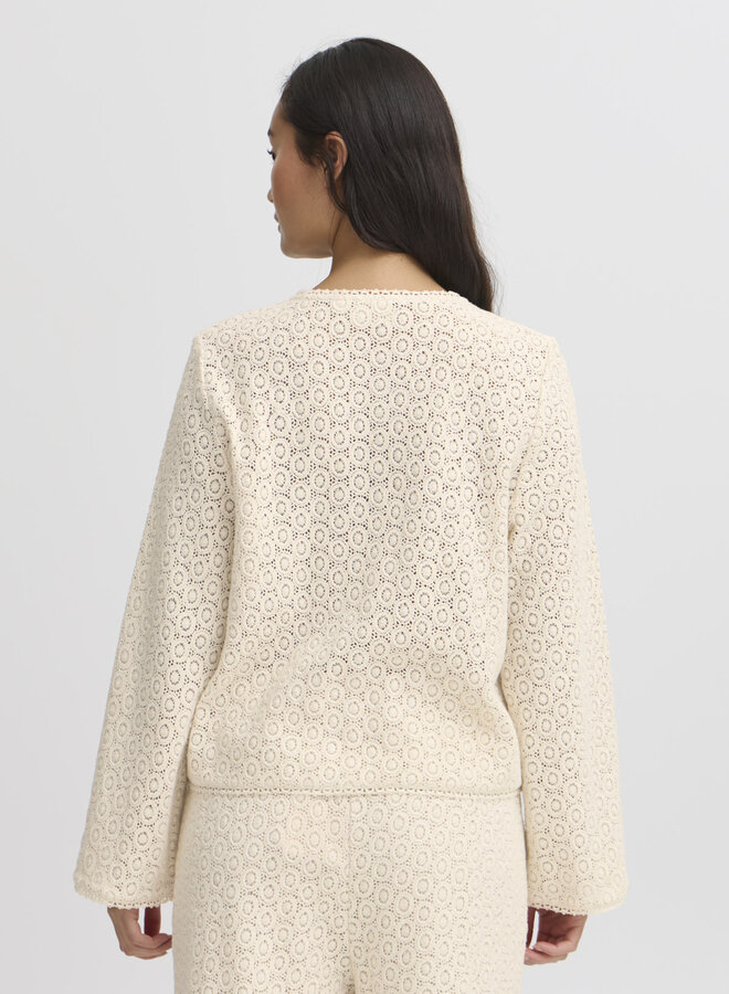 Blouse Atelier Rêve Sandra en crochet beige bouleau