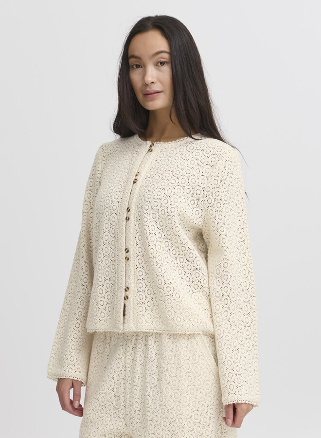 Blouse Atelier Rêve Sandra en crochet beige bouleau