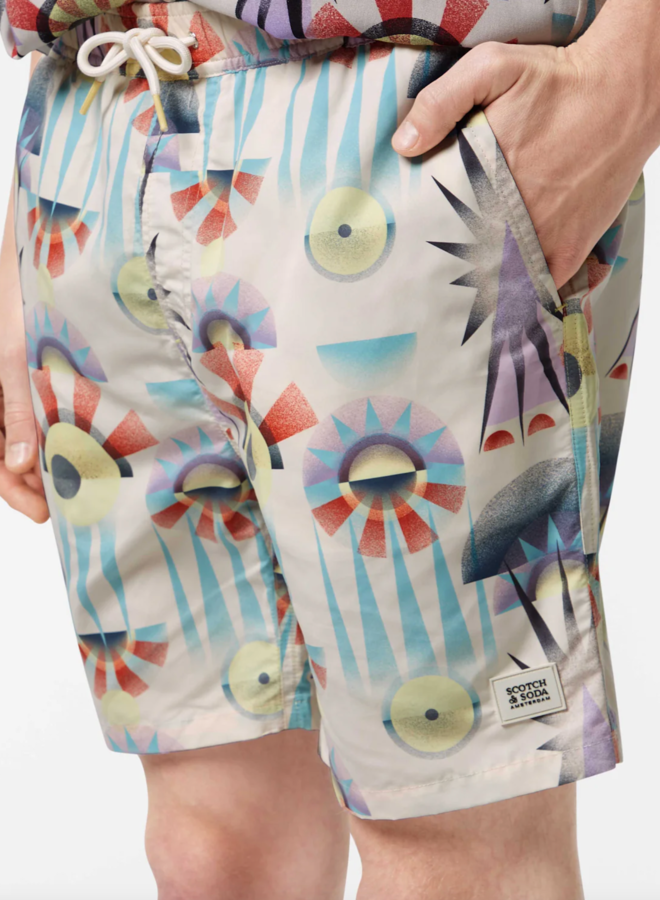 Maillot de bain Scotch & Soda imprimé lavande, bleu & jaune sorbet