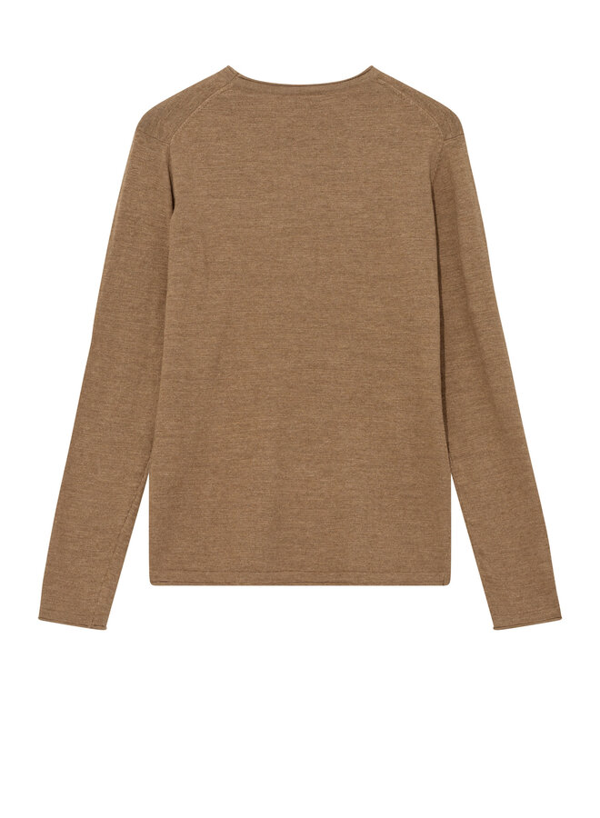 Tricot Mos Mosh Gallery Kasey à col rond beige camel