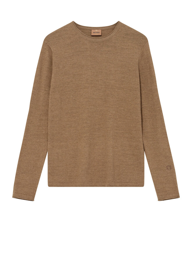 Tricot Mos Mosh Gallery Kasey à col rond beige camel