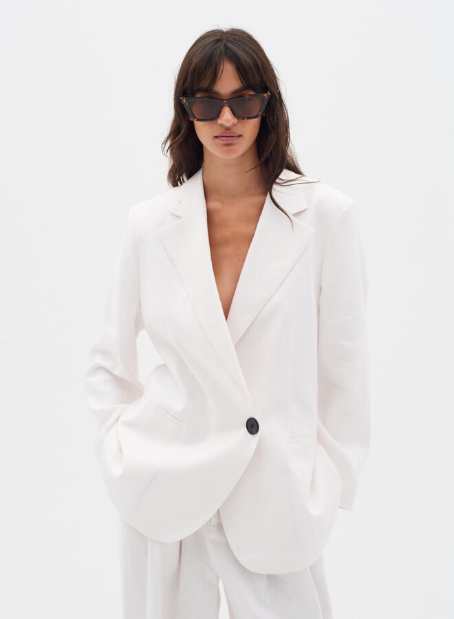 Veston InWear Yaiza à fermeture croisée en lin blanc