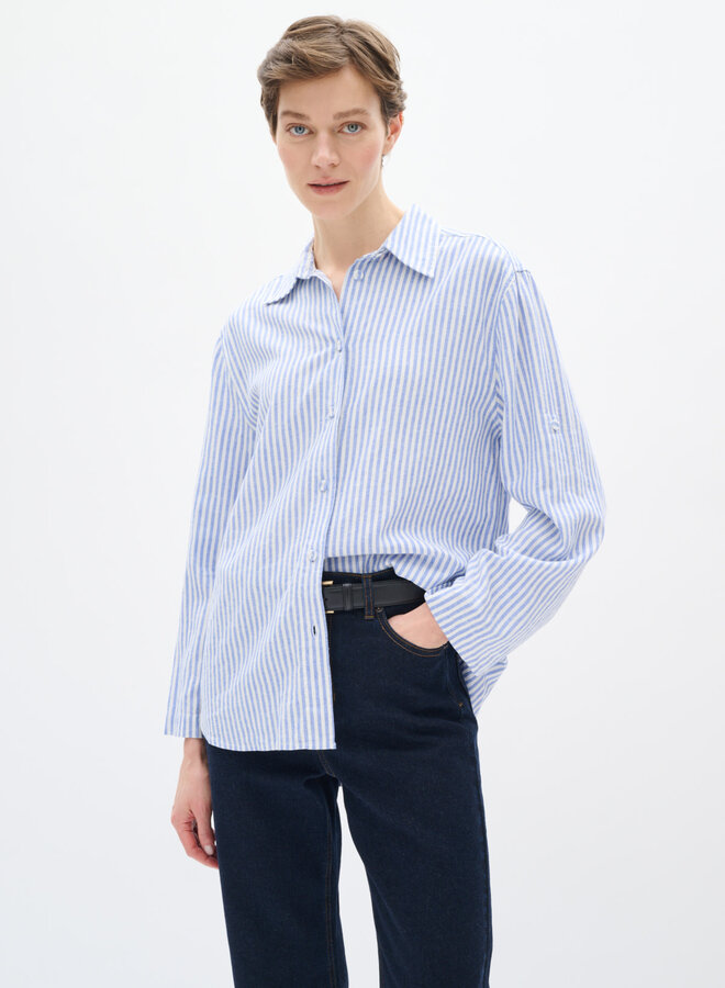 Chemise InWear Rimone rayée bleue & blanche