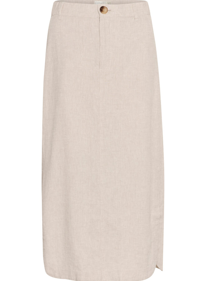 Jupe longue InWear Rimone en lin beige lin naturel