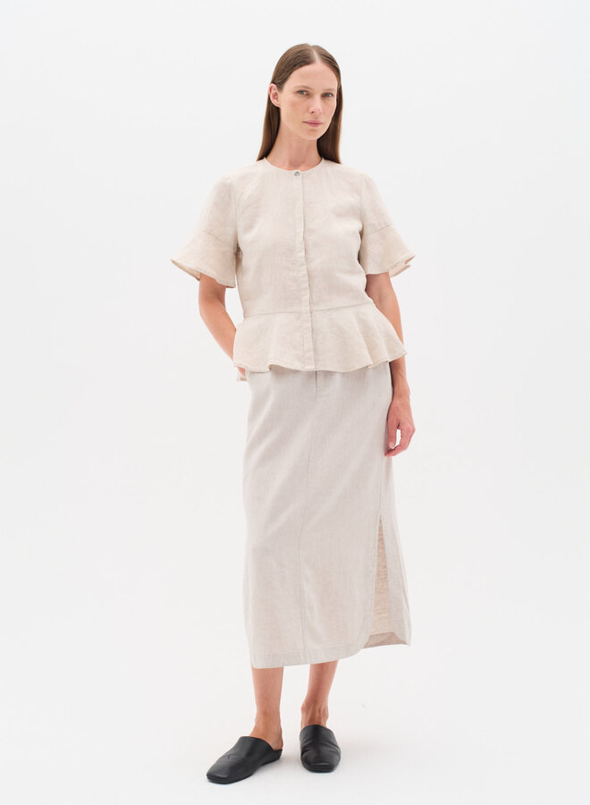 Jupe longue InWear Rimone en lin beige lin naturel