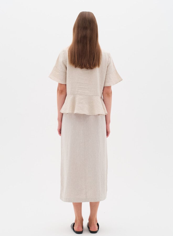 Jupe longue InWear Rimone en lin beige lin naturel