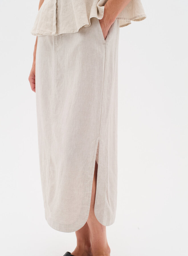 Jupe longue InWear Rimone en lin beige lin naturel