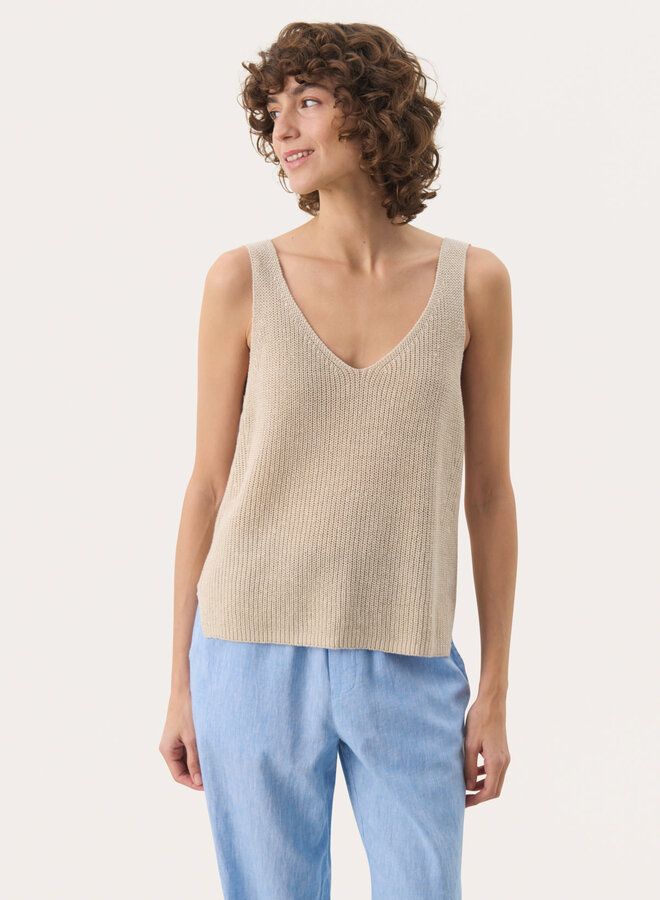 Camisole Part Two Rebecca en tricot beige chêne