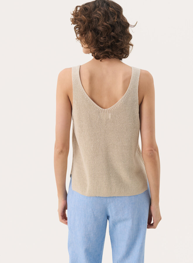 Camisole Part Two Rebecca en tricot beige chêne