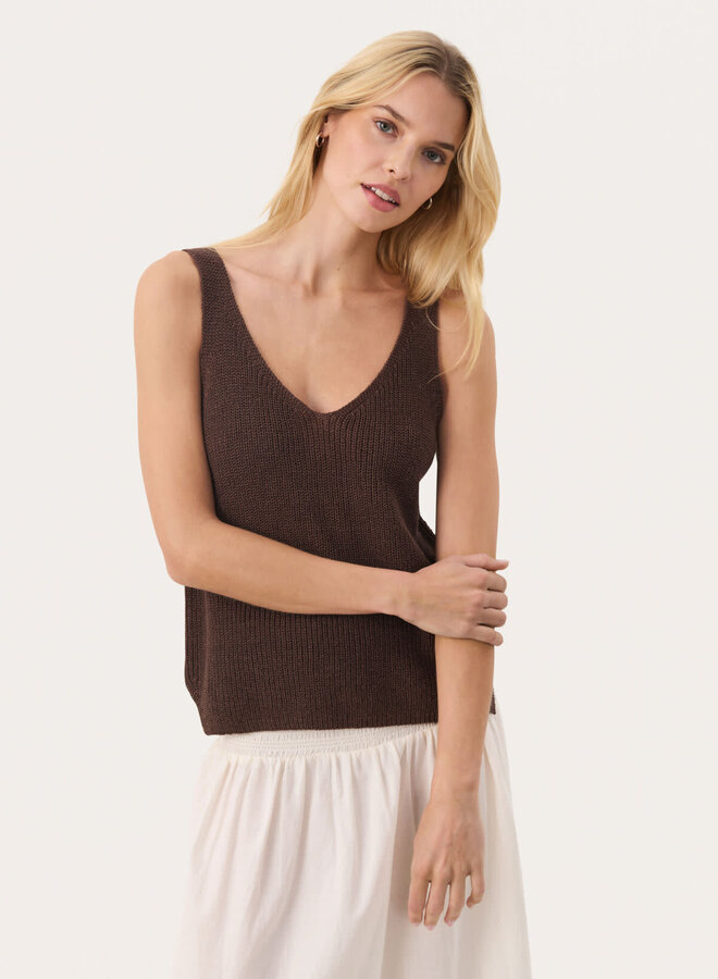 Camisole Part Two Rebecca en tricot brune