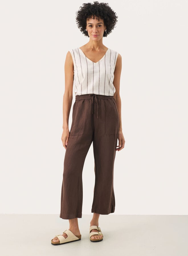 Pantalon Part Two Eniolas à taille élastique brun