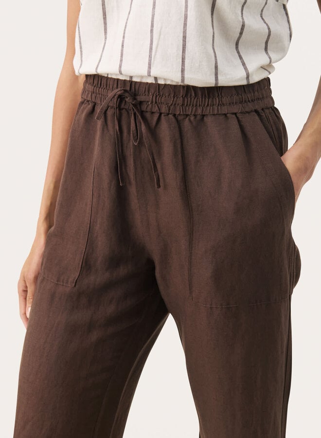 Pantalon Part Two Eniolas à taille élastique brun
