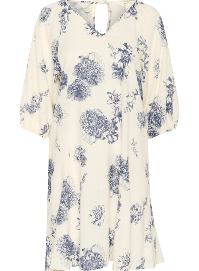 Robe Part Two Ruthy fleurie écrue & bleu océan