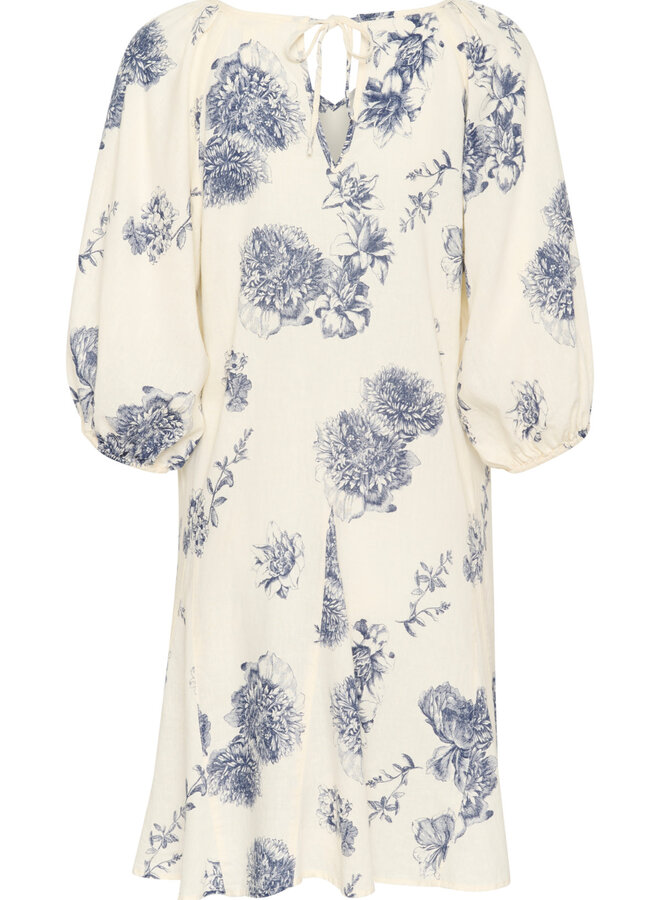 Robe Part Two Ruthy fleurie écrue & bleu océan