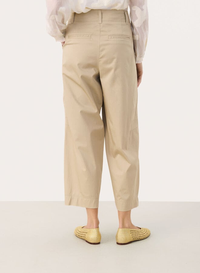 Pantalon Part Two Ramize à plis beige poivre blanc